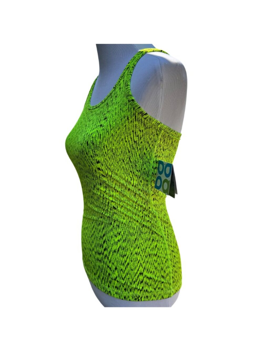 DaDactra Womens Performance Tank Top Neon Yellow/Black S Evapor Tech Activewear - Picture 11 of 16